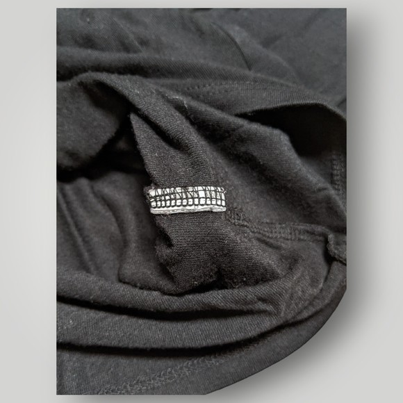 FOREVER 21 Cropped Hooded Sweatshirt Women's Size M BLACK STRETCH Hoodie - Picture 5 of 13